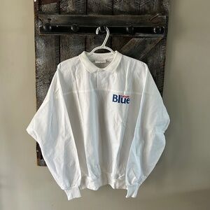 Men's Vintage Labatt's Blue Long Sleeve Top w/Collar White